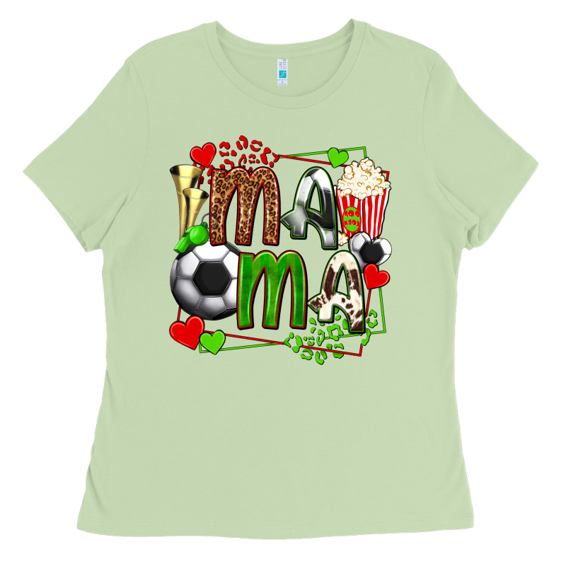Mama Soccer With Popcorn Ladies Tee by texasbilliewilder | Teevron