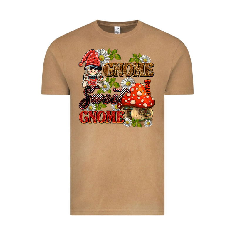Gnome Sweet Gnome Vintage Tee by BarkalooDesign | Teevron