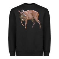 Black Red Brocket Buck Deer Heavyweight Sweatshirt - LillyAllenDesigns