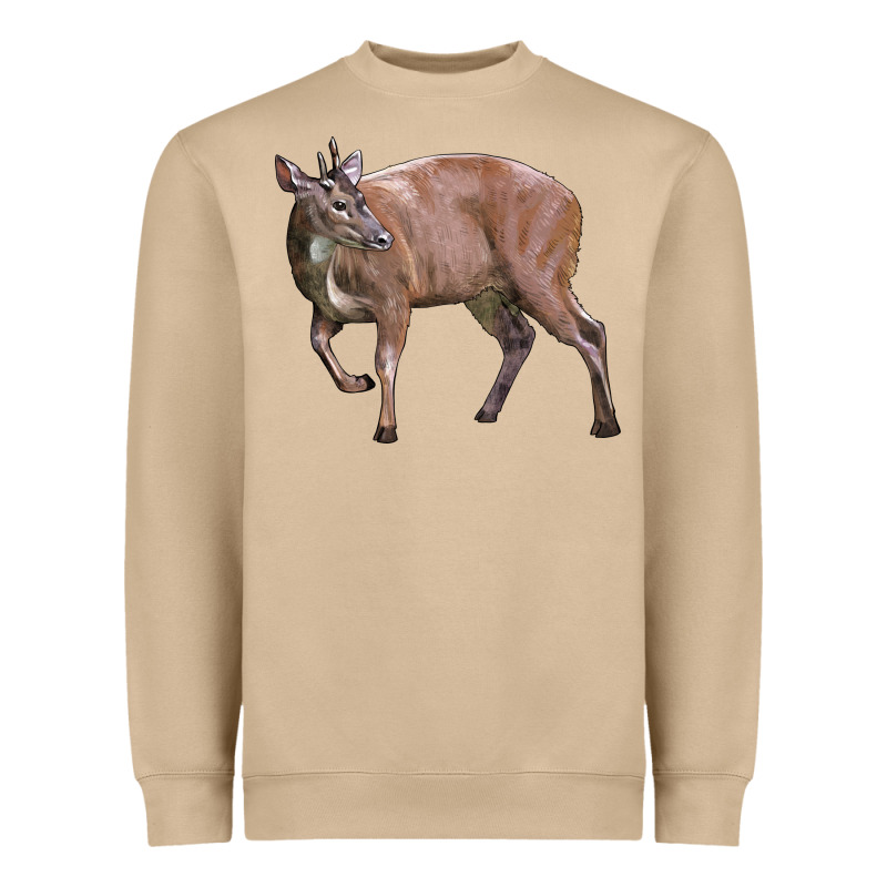 Red Brocket Buck Deer Heavyweight Sweatshirt by LillyAllenDesigns | Teevron