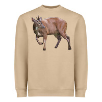 Mushroom Red Brocket Buck Deer Heavyweight Sweatshirt - LillyAllenDesigns