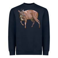 Navy Red Brocket Buck Deer Heavyweight Sweatshirt - LillyAllenDesigns