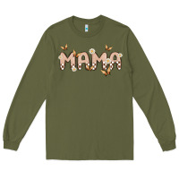 Army Green retro mama Long Sleeve Tee - MaliasSmallBusiness