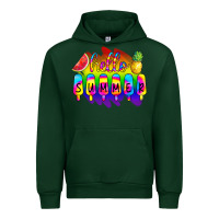 Forest Green Hello Summer Tie Dye Urban Hoodie - CowCowDesign
