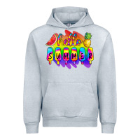 Heather Grey Hello Summer Tie Dye Urban Hoodie - CowCowDesign
