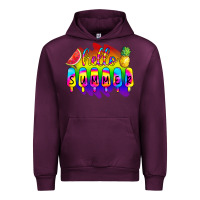 Mauve Wine Hello Summer Tie Dye Urban Hoodie - CowCowDesign