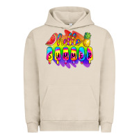 Pigment French Oak Hello Summer Tie Dye Urban Hoodie - CowCowDesign