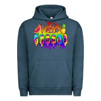 Pigment Midnight Navy Hello Summer Tie Dye Urban Hoodie - CowCowDesign
