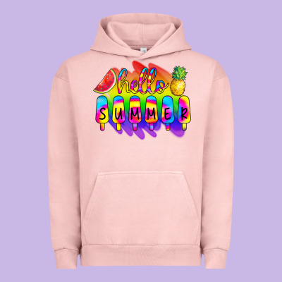Hello Summer Tie Dye Urban Hoodie Designed By Cowcowdesign