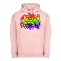Pigment Salmon Hello Summer Tie Dye Urban Hoodie - CowCowDesign