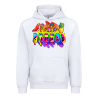 White Hello Summer Tie Dye Urban Hoodie - CowCowDesign