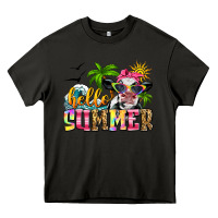 Asphalt hello summer cow Heavy Core Tee - Zillion Design Studio