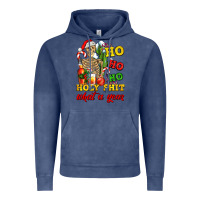 Vintage Denim Christmas ho ho ho holy shit what a year skeleton Vintage Hoodie - AdoDesignShop