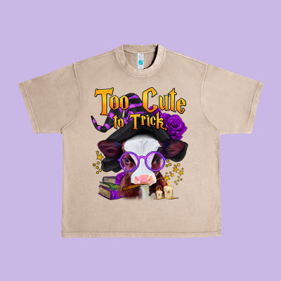 Too Cute To Trick Halloween Baby Calf Urban Heavy Tee Designed By Jasminsmagicworld