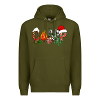 Army Green Christmas camp Premium Hoodie - NancyCooperArtShop