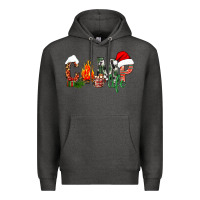 Charcoal Heather Christmas camp Premium Hoodie - NancyCooperArtShop