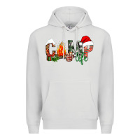 Dove Grey Christmas camp Premium Hoodie - NancyCooperArtShop