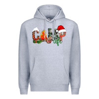 Heather Grey Christmas camp Premium Hoodie - NancyCooperArtShop