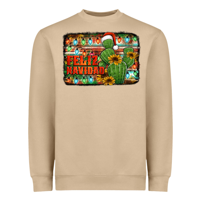 Feliz Navidad Merry Christmas Cactus Heavyweight Sweatshirt by Jasminsmagicworld | Teevron