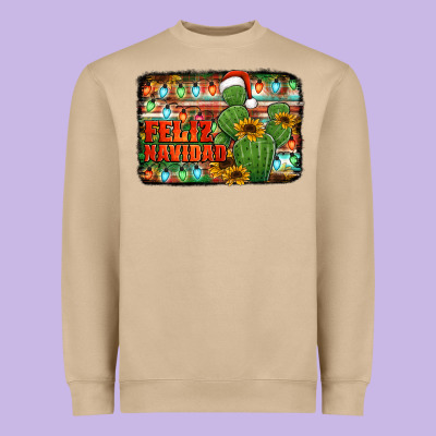 Feliz Navidad Merry Christmas Cactus Heavyweight Sweatshirt Designed By Jasminsmagicworld