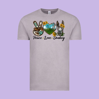 Peace Love Donkey Head Vintage Tee Designed By Lillyallendesigns
