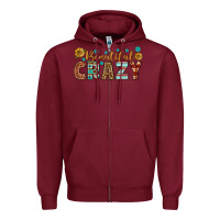 Burgundy Western Beautiful Crazy Zipper Hoodie - BundleAndBundleShop