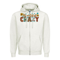 Oatmeal Heather Western Beautiful Crazy Zipper Hoodie - BundleAndBundleShop