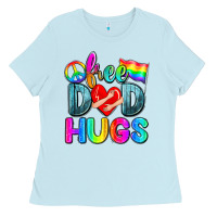 Baby Blue free dad hugs Ladies Tee - Zillion Design Studio