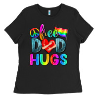 Black free dad hugs Ladies Tee - Zillion Design Studio