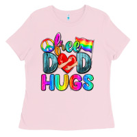 Bubblegum Pink free dad hugs Ladies Tee - Zillion Design Studio