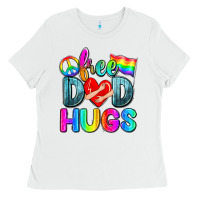 White free dad hugs Ladies Tee - Zillion Design Studio
