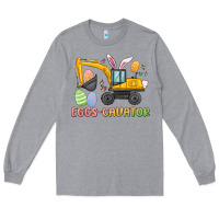 Heather Grey eggs cavator easter Long Sleeve Tee - MaliasSmallBusiness