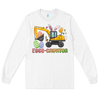 White eggs cavator easter Long Sleeve Tee - MaliasSmallBusiness