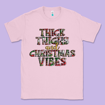 Thick Thighs And Christmas Vibes Classic Tee Designed By Adodesignshop