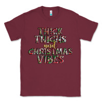 Burgundy thick thighs and Christmas vibes Classic Tee - AdoDesignShop
