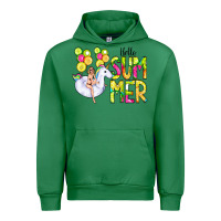 Emerald Hello Summer Unicorn Urban Hoodie - CowCowDesign