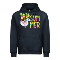 Navy Hello Summer Unicorn Urban Hoodie - CowCowDesign