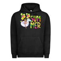 Pigment Black Hello Summer Unicorn Urban Hoodie - CowCowDesign