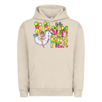 Pigment French Oak Hello Summer Unicorn Urban Hoodie - CowCowDesign