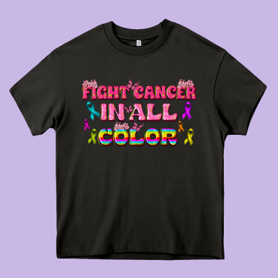 Fight Cancer In All Color Heavy Core Tee Designed By Texasbilliewilder