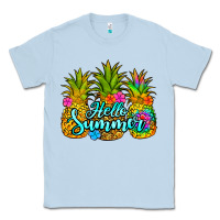 Dusty Blue hello summer pineapple Classic Tee - Jasminsmagicworld