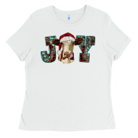 White christmas joy with heifer cow Ladies Tee - RanaPortraitStore