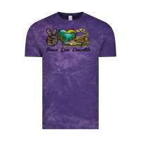 Cloud Purple Peace Love Crocodile Vintage Tee - LillyAllenDesigns