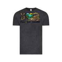 Vintage Black Peace Love Crocodile Vintage Tee - LillyAllenDesigns