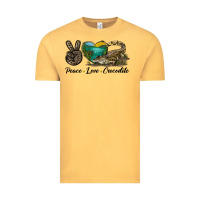 Vintage Mustard Peace Love Crocodile Vintage Tee - LillyAllenDesigns