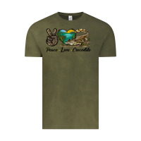 Vintage Olive Peace Love Crocodile Vintage Tee - LillyAllenDesigns