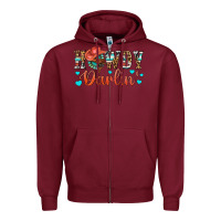 Burgundy Western Howdy Darlin Zipper Hoodie - BundleAndBundleShop