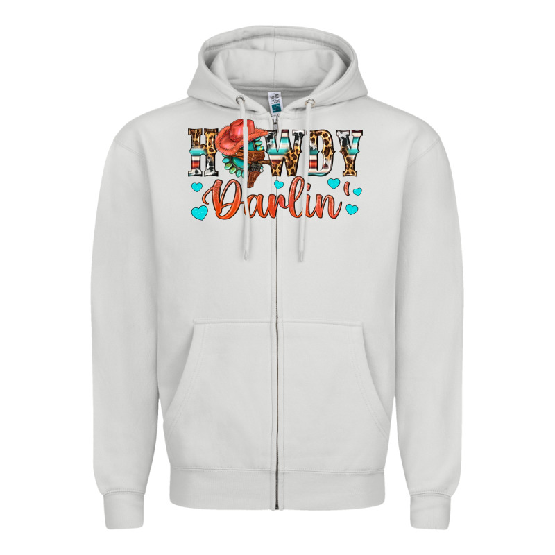 Western Howdy Darlin Zipper Hoodie by BundleAndBundleShop | Teevron