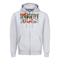 Heather Grey Western Howdy Darlin Zipper Hoodie - BundleAndBundleShop