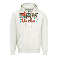 Oatmeal Heather Western Howdy Darlin Zipper Hoodie - BundleAndBundleShop